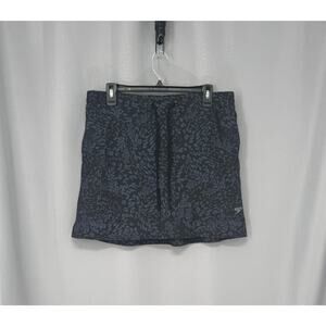 Speedo Skirt Womens Large Gray Blue Skort Drawstring Pockets Lined Tenniscore